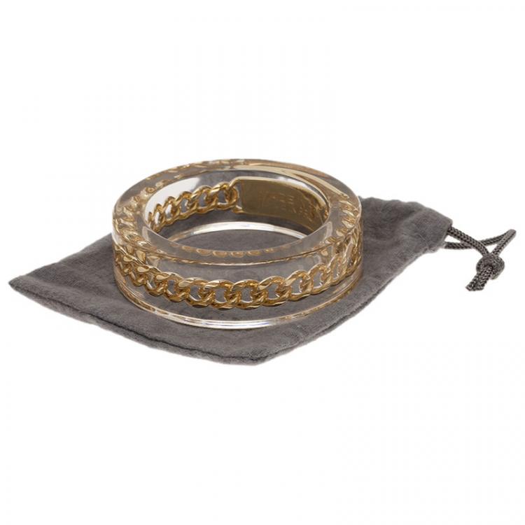Pre Owned Alexander McQueen Plexi Chain Bangle Bracelet 