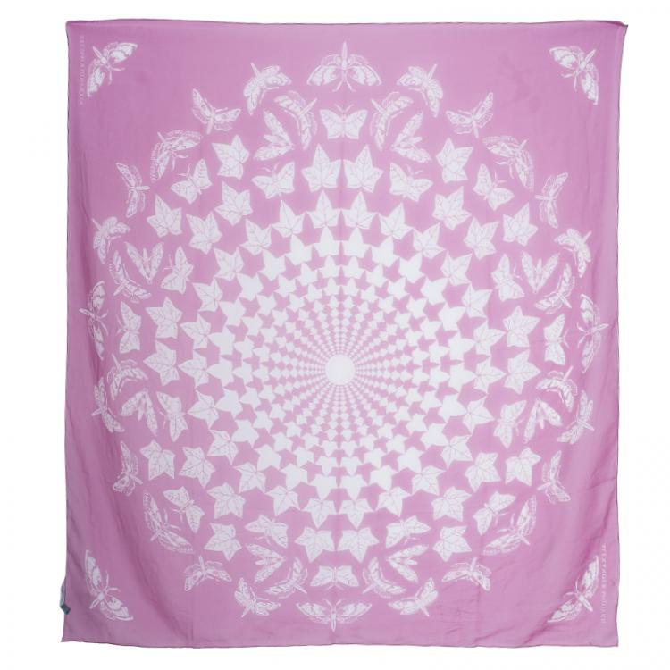 Pre Owned Alexander McQueen Pink Ivy Leaf Square Scarf