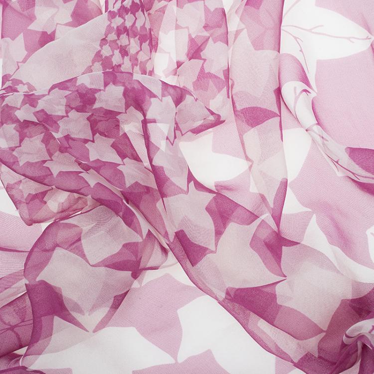Pre Owned Alexander McQueen Pink Ivy Leaf Square Scarf