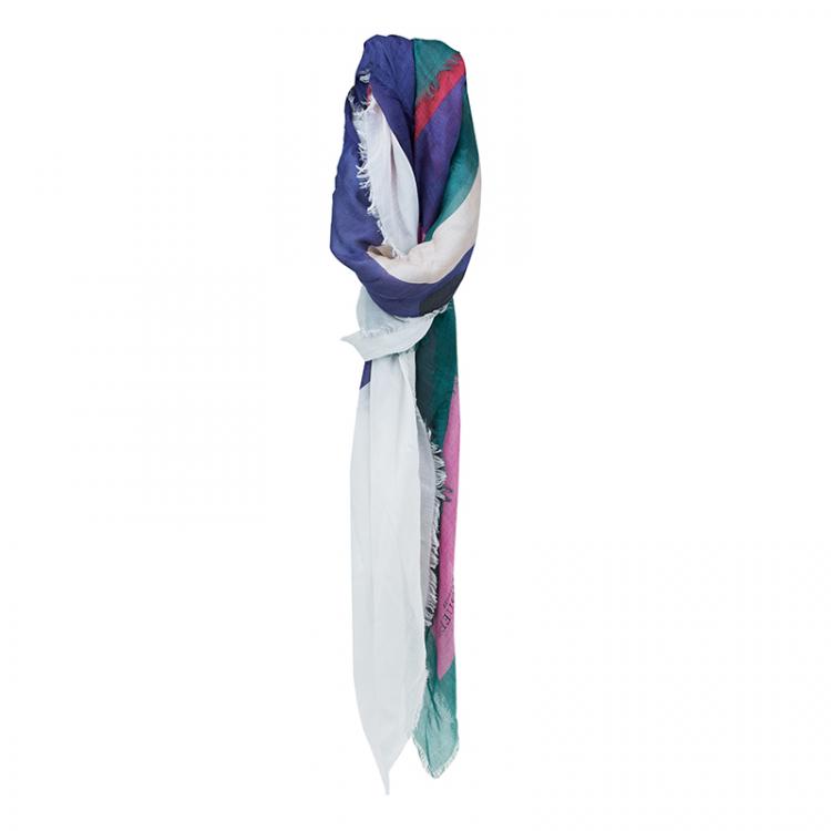 Pre Owned Alexander McQueen Multicolor Camouflage Skull Square Scarf