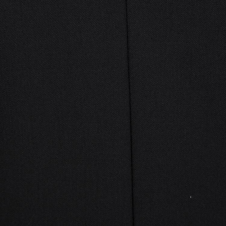 Pre Owned Alexander McQueen Black Wool Tux Line Dress S