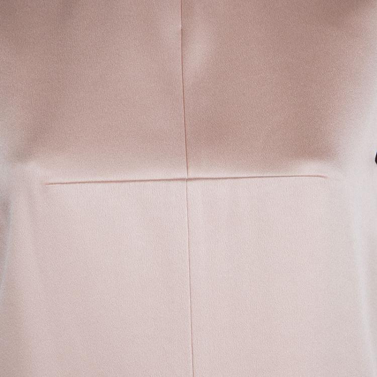 Pre Owned Alexander McQueen Pale Pink Washed Satin Zip Detail Sleeveless Dress S