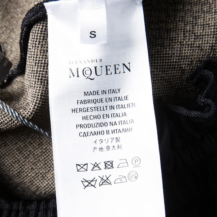 Pre Owned Alexander McQueen Snake Skin Pattern Jacquard Knit Jogger Pants S