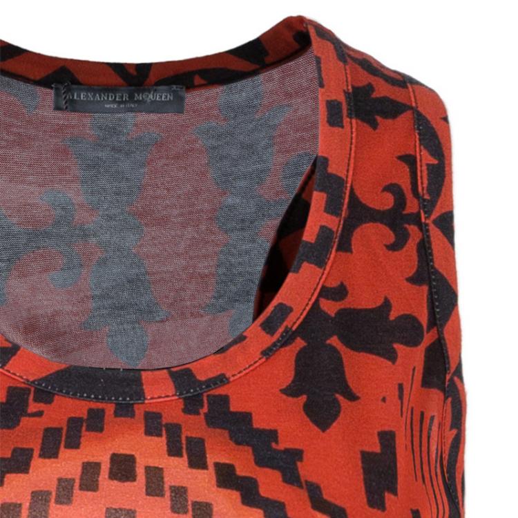 Pre Owned Alexander McQueen Red Skull Tank Top S