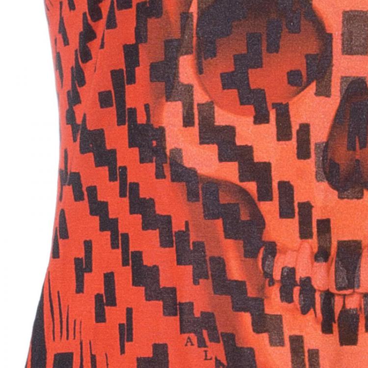 Pre Owned Alexander McQueen Red Skull Tank Top S