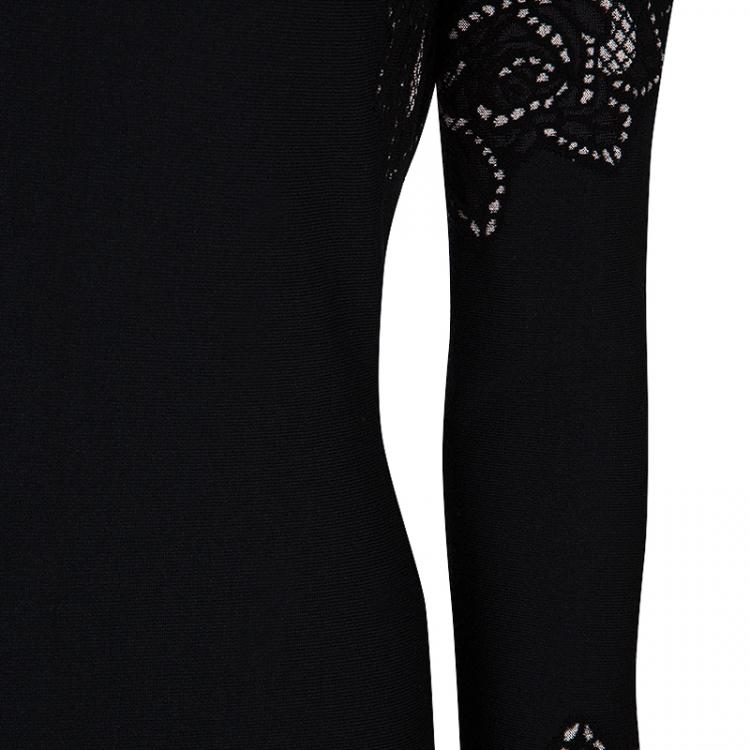 Pre Owned Alexander McQueen Black Knit Long Sleeve Dress M