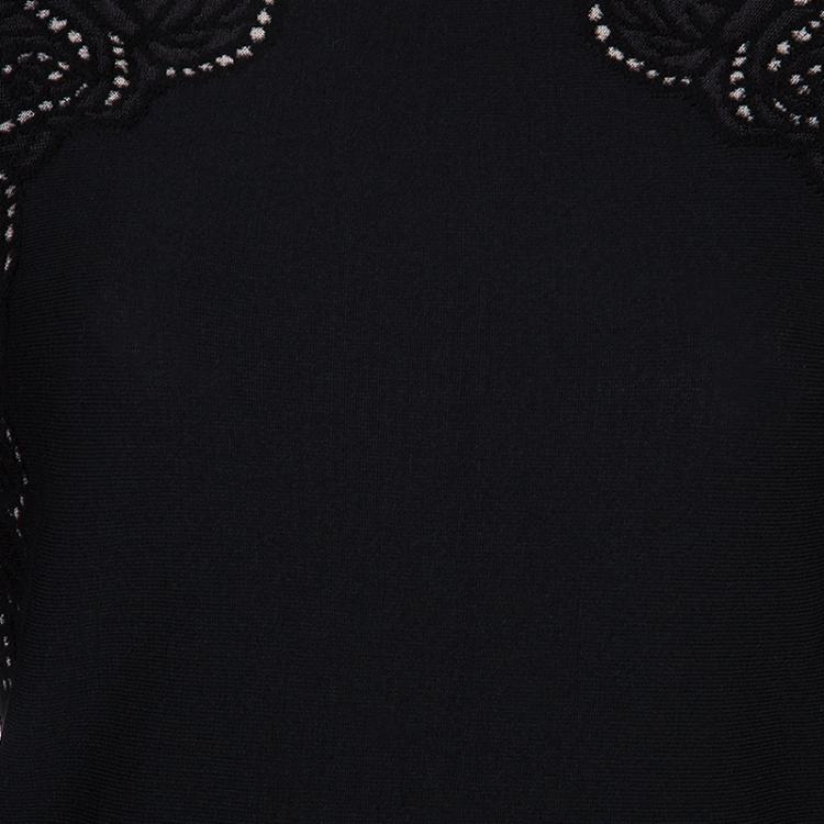 Pre Owned Alexander McQueen Black Knit Long Sleeve Dress M