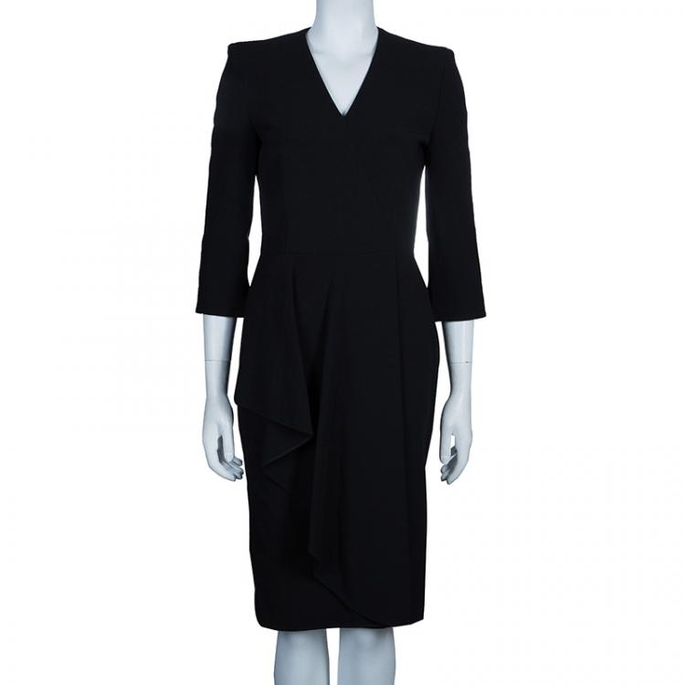 Pre Owned Alexander McQueen Wool Crepe Dress S