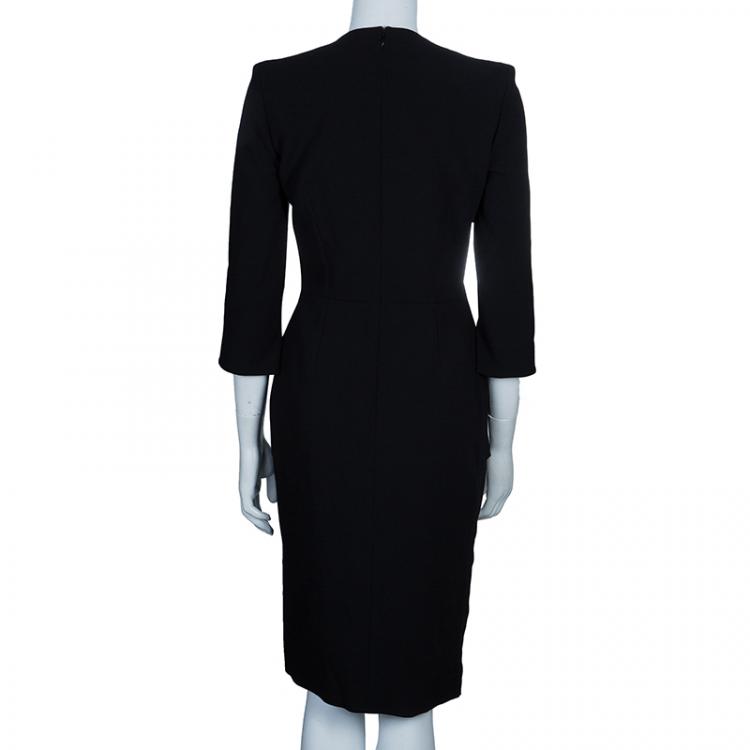 Pre Owned Alexander McQueen Wool Crepe Dress S