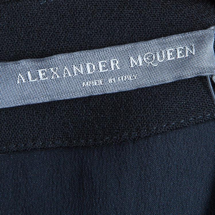 Pre Owned Alexander McQueen Wool Crepe Dress S