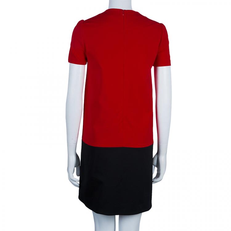Pre Owned Alexander McQueen Red and Black Shift Dress S
