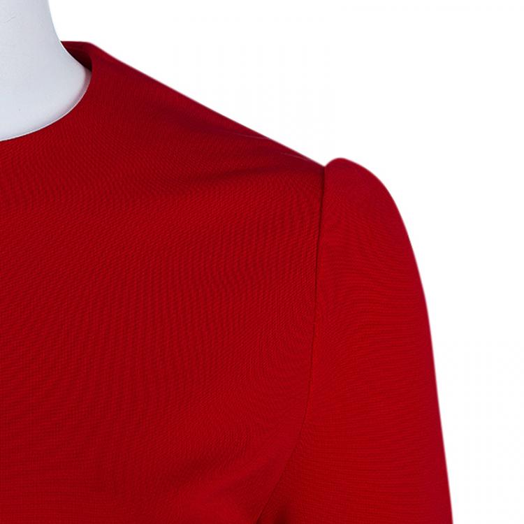 Pre Owned Alexander McQueen Red and Black Shift Dress S