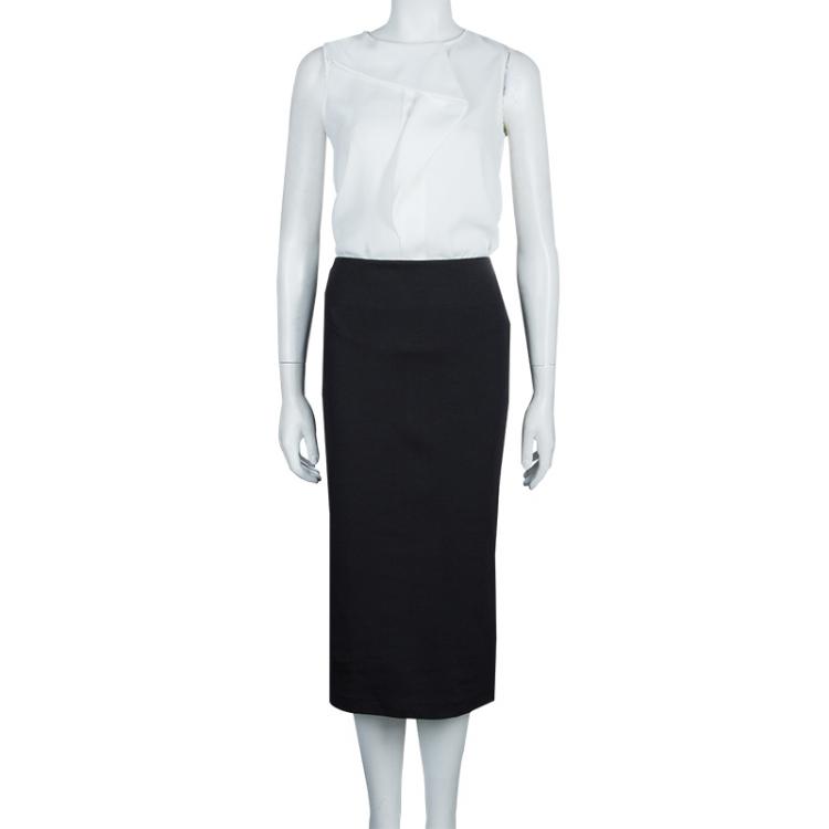 مملوكة مسبقًا McQ by Alexander McQueen Black Pencil Knit Skirt XL