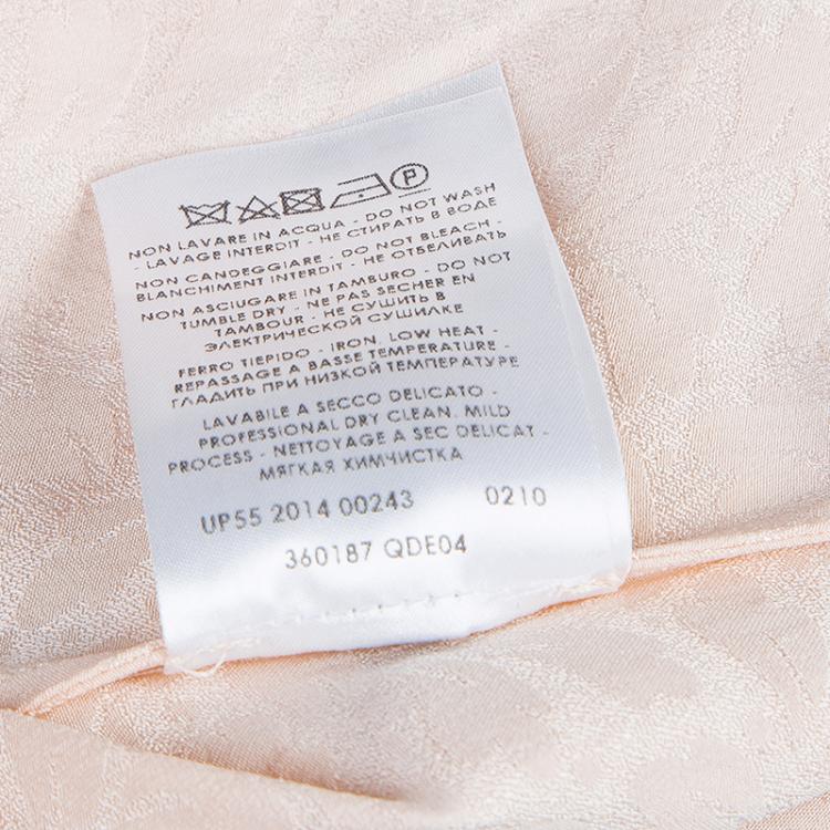Pre Owned Alexander McQueen Pink Jacquard Leaf Motif Long Sleeve Shirt Dress M