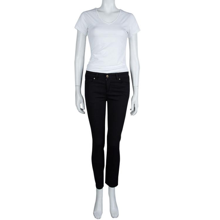 Pre Owned Alexander McQueen Black Denim Side Zip Detail Jeans S