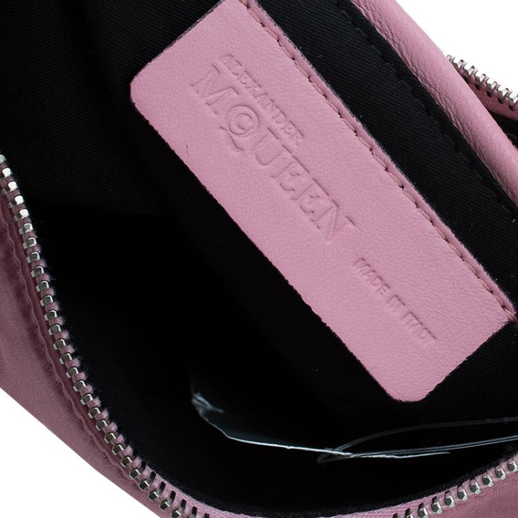 Pre Owned Alexander McQueen Pink Satin Small Embroidered De Manta Clutch