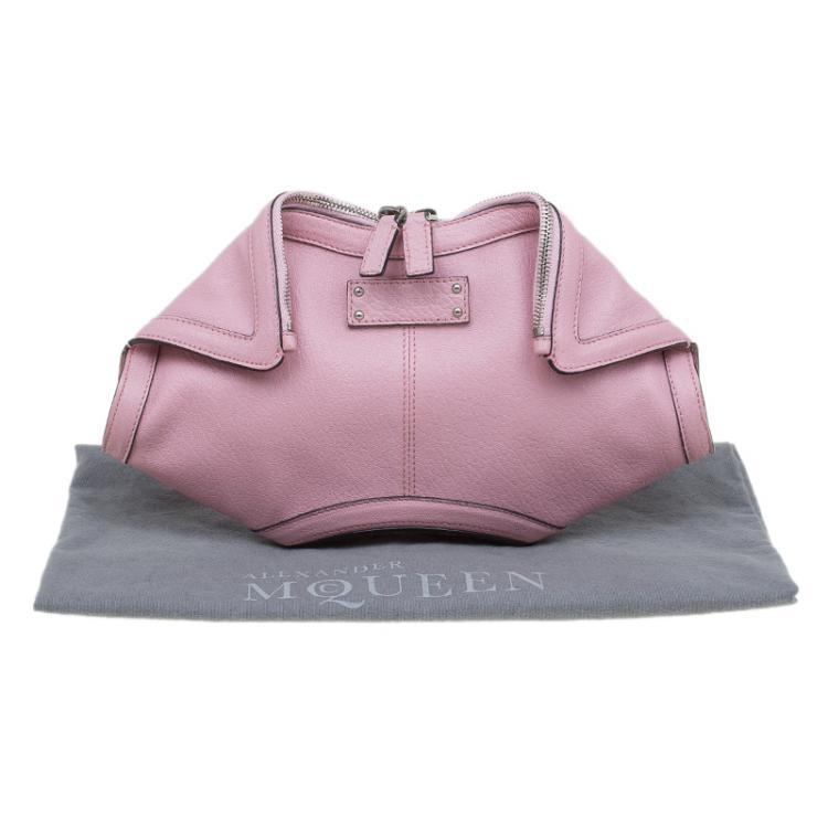 Pre Owned Alexander McQueen Pink Leather De Manta Small Clutch