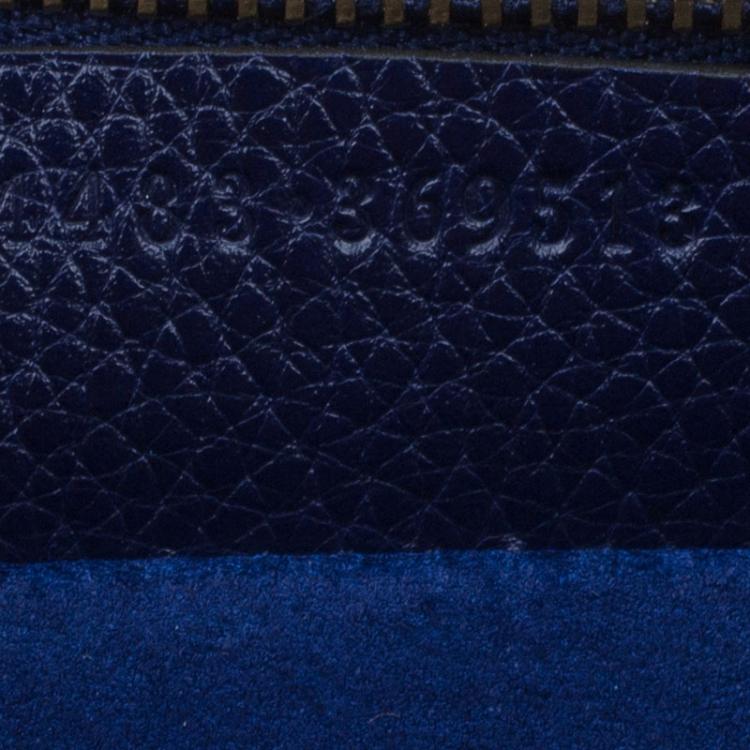 Pre Owned Alexander McQueen Dark Blue Leather Zip Pouch