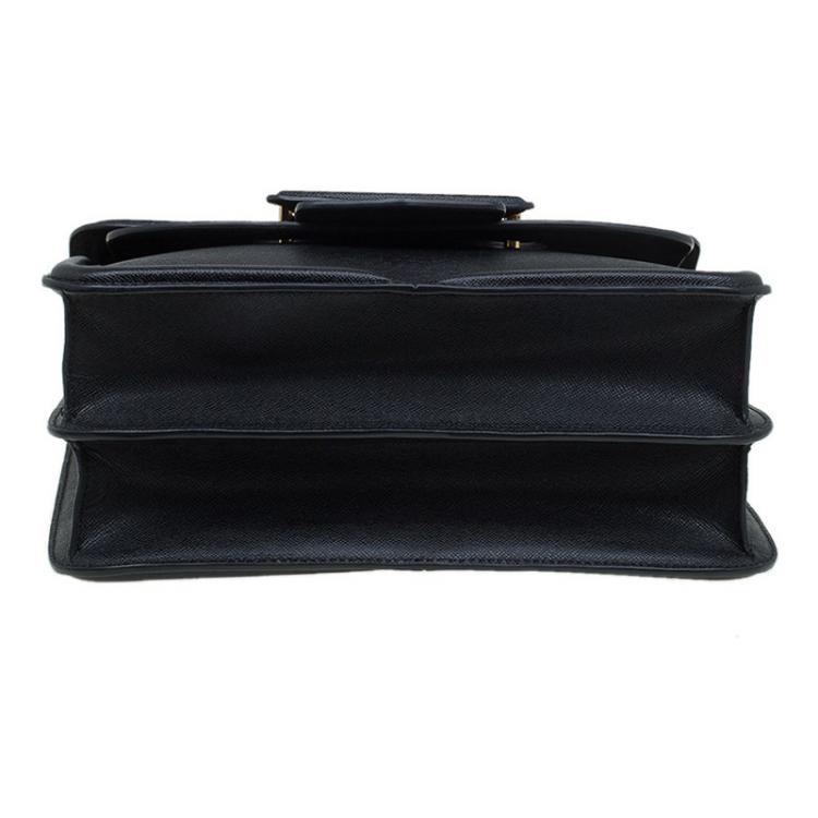 Pre Owned Alexander McQueen Black Leather Heroine Chain Shoulder Bag