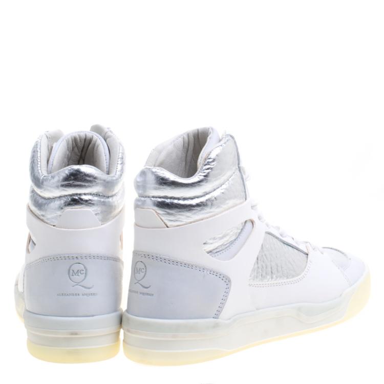 Pre Owned Alexander McQueen for Puma Leather Move Femme Mid High Top Sneakers Size 38