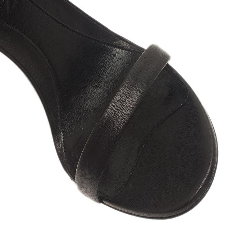 Pre Owned Alexander McQueen Two Tone Leather Studded Ankle Strap Wedges Size 40