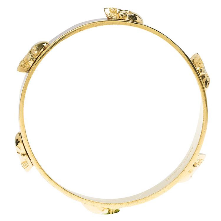 Pre Owned Alexander McQueen 3D Skull Pink Bangle Bracelet Size 20