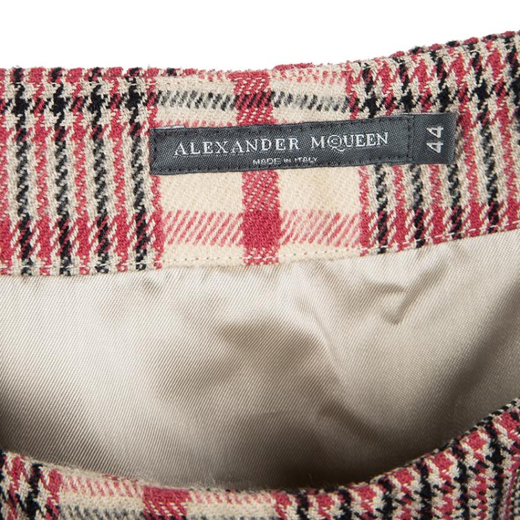 مملوكة مسبقًا Alexander McQueen Multicolor Plaid High Waist Skirt M