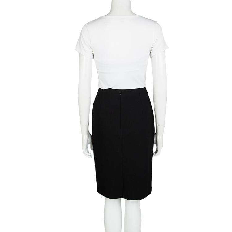 مملوكة مسبقًا Alexander McQueen Black Wool Pencil Skirt M