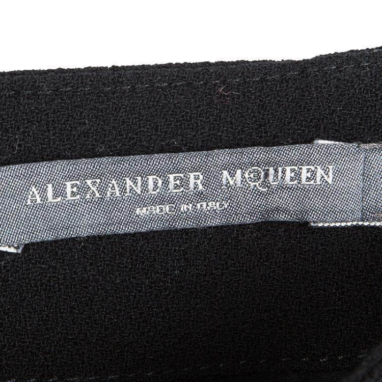مملوكة مسبقًا Alexander McQueen Black Wool Pencil Skirt M