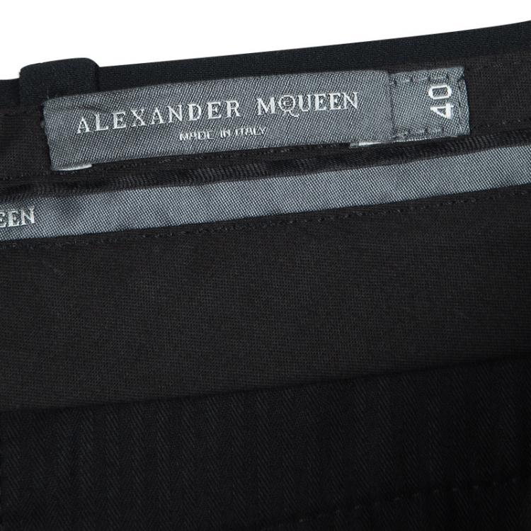 Pre Owned Alexander McQueen Black Tailored Trousers S