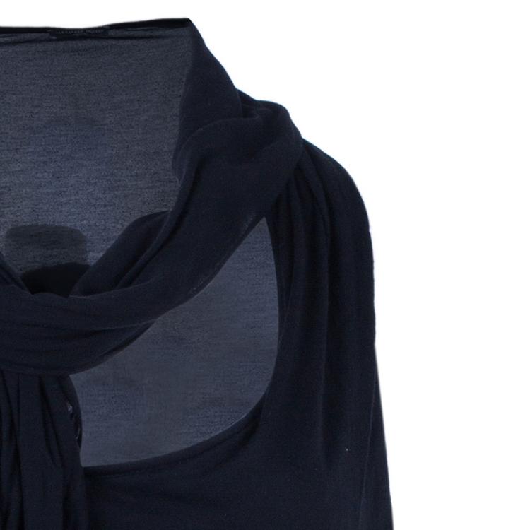 Pre Owned Alexander McQueen Black Scarf Top M