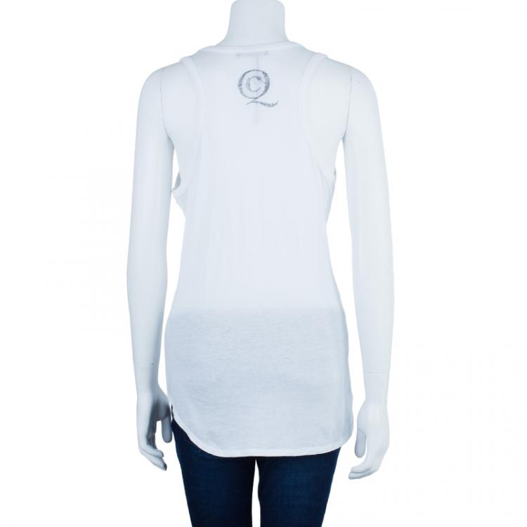 Pre Owned Alexander McQueen White Sleeveless Skull Top L
