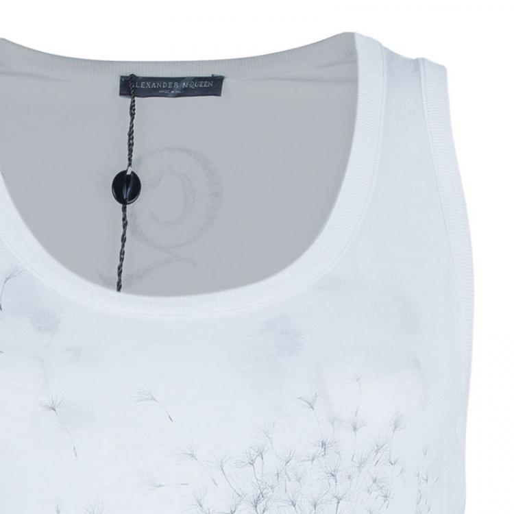 Pre Owned Alexander McQueen White Sleeveless Skull Top L