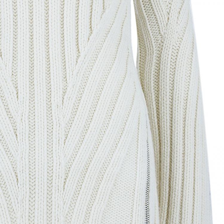 Pre Owned Alexander McQueen White Knit Turtleneck Sweater XS