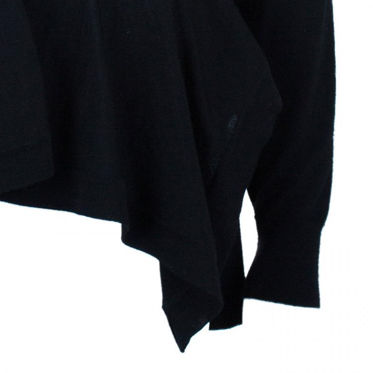 Pre Owned Alexander McQueen Black Wool Peplum Cardigan S