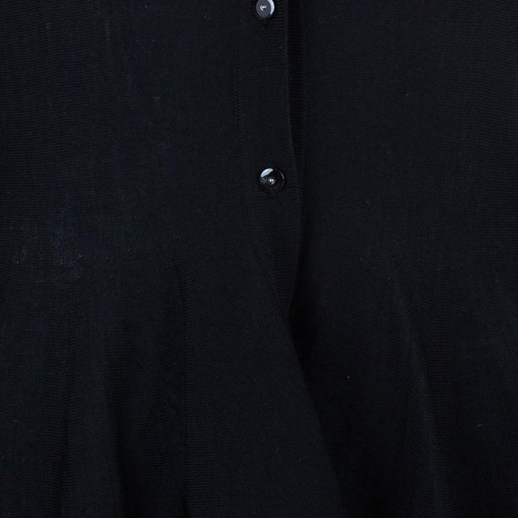 Pre Owned Alexander McQueen Black Wool Peplum Cardigan S