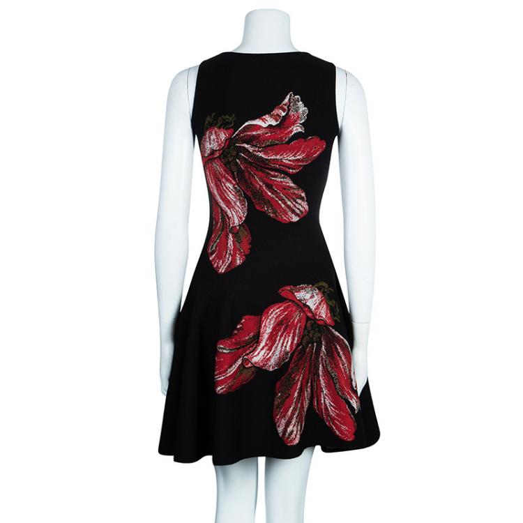 Pre Owned Alexander McQueen Floral Fit & Flare Dress XS