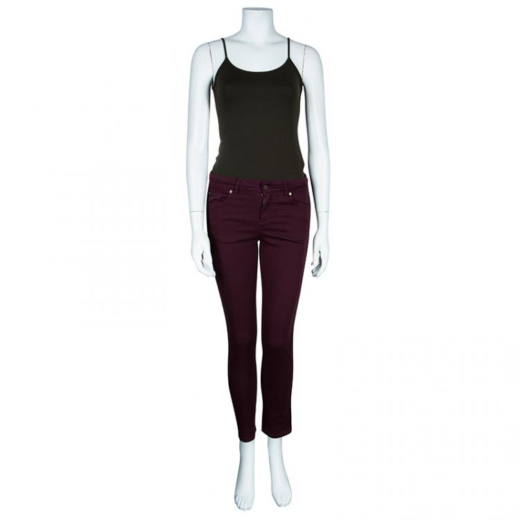 Pre Owned Alexander McQueen Burgundy Pants S