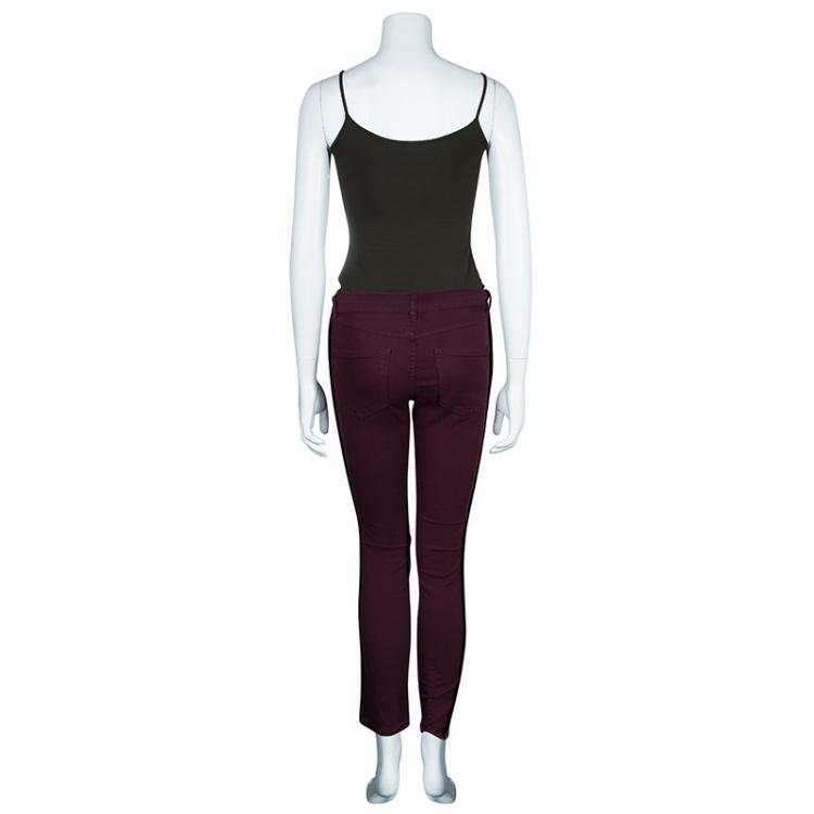 Pre Owned Alexander McQueen Burgundy Pants S