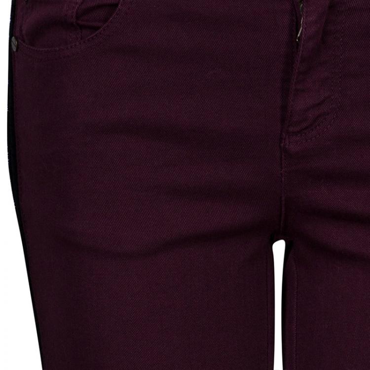 Pre Owned Alexander McQueen Burgundy Pants S