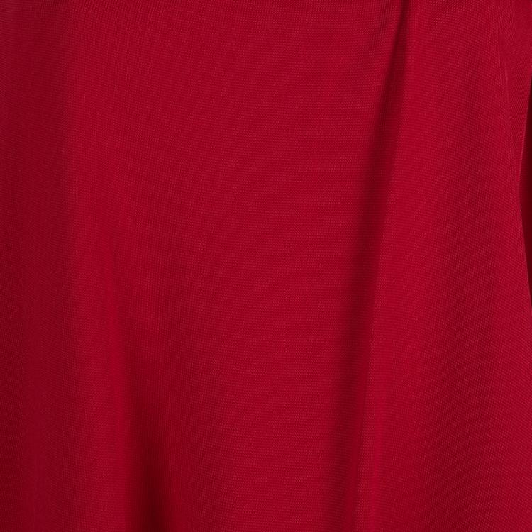 Pre Owned Alexander McQueen Red One Shoulder Buckle Detail Dress S