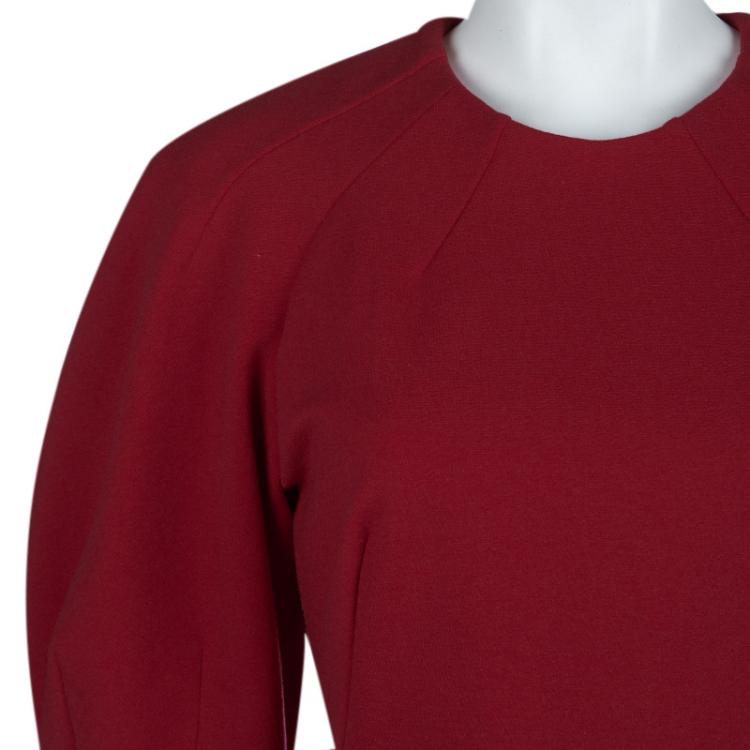 مملوكة مسبقًا Alexander McQueen Red Raglan Sleeve Peplum Top S