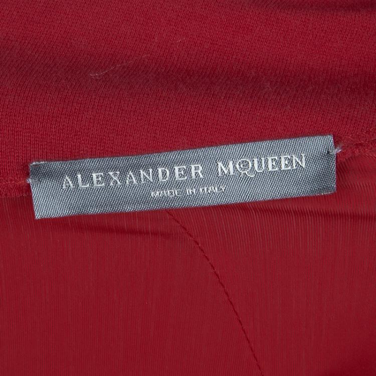 مملوكة مسبقًا Alexander McQueen Red Raglan Sleeve Peplum Top S