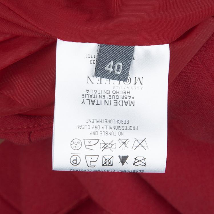 مملوكة مسبقًا Alexander McQueen Red Raglan Sleeve Peplum Top S