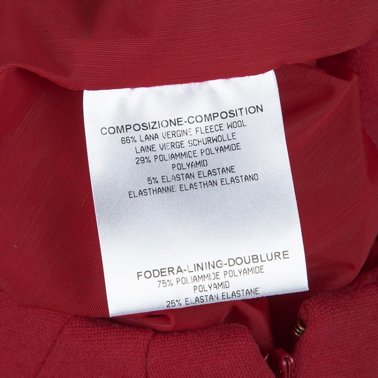 مملوكة مسبقًا Alexander McQueen Red Raglan Sleeve Peplum Top S