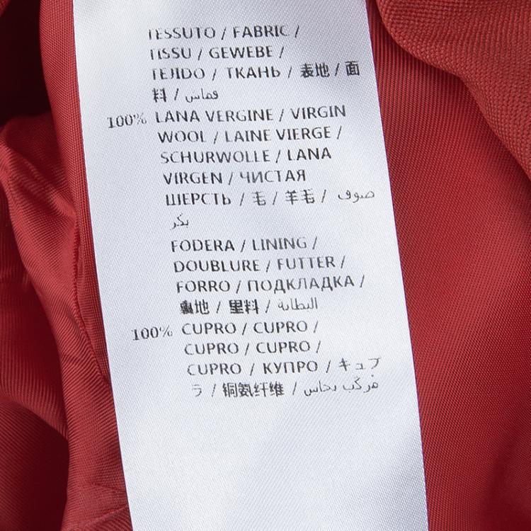 Pre Owned Alexander McQueen Red Notched Collar Tailored Wool Blazer S