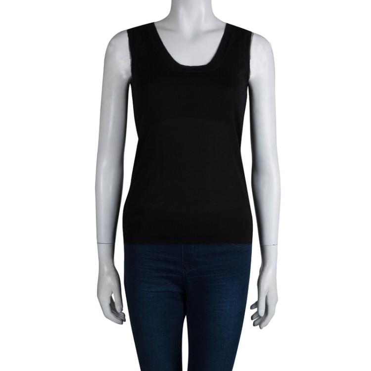 Pre Owned Alexander Mcqueen Black Cashmere Sleeveless Top S 