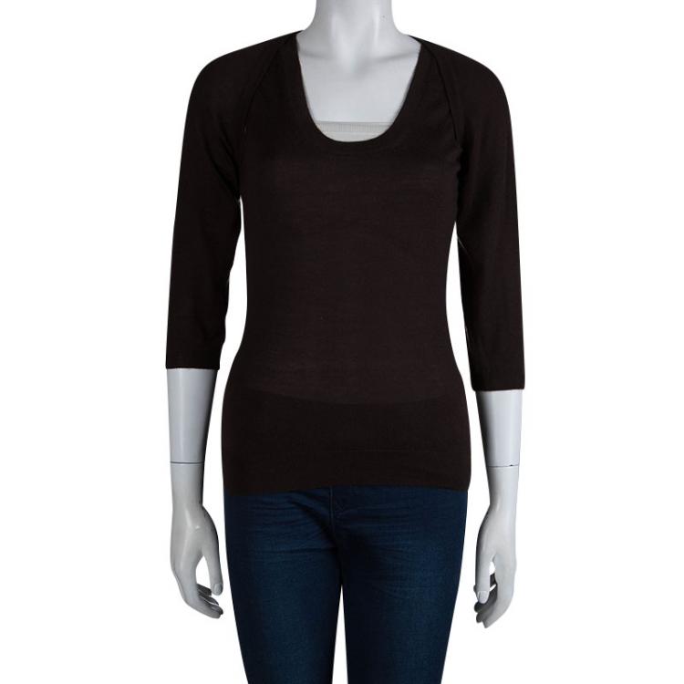 Pre Owned Alexander McQueen Brown Cashmere Bolero and Top Set S/M