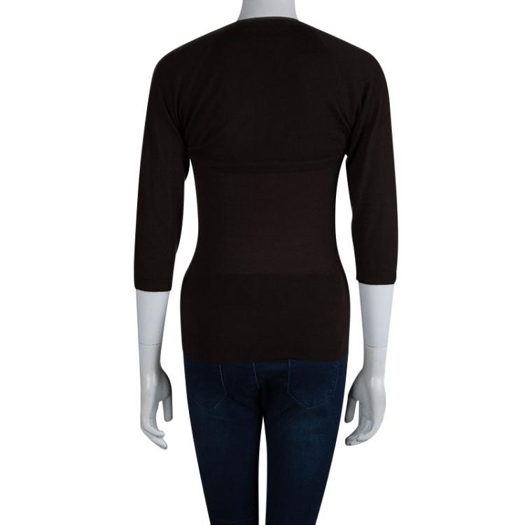 Pre Owned Alexander McQueen Brown Cashmere Bolero and Top Set S/M