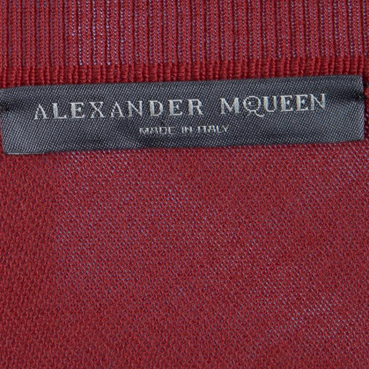Pre Owned Alexander McQueen Red Dolman Sleeve Sweater M